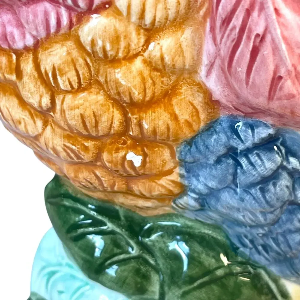 Vintage BHP Colorful Ceramic Rooster Chicken Cookie Jar Canister 12.5